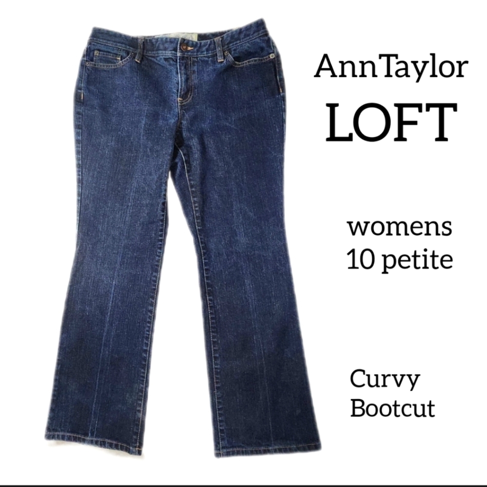 LOFT ANN TAYLOR WOMENS JEANS  CURVY BOOT CUT SIZE 10P